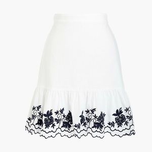 J.Crew Embroidered Linen Skirt XXL